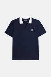 ÁO POLO NAM LETREND CỔ CHỮ V THÊU LOGO BASIC - REGULAR FIT - NAVY BLUE