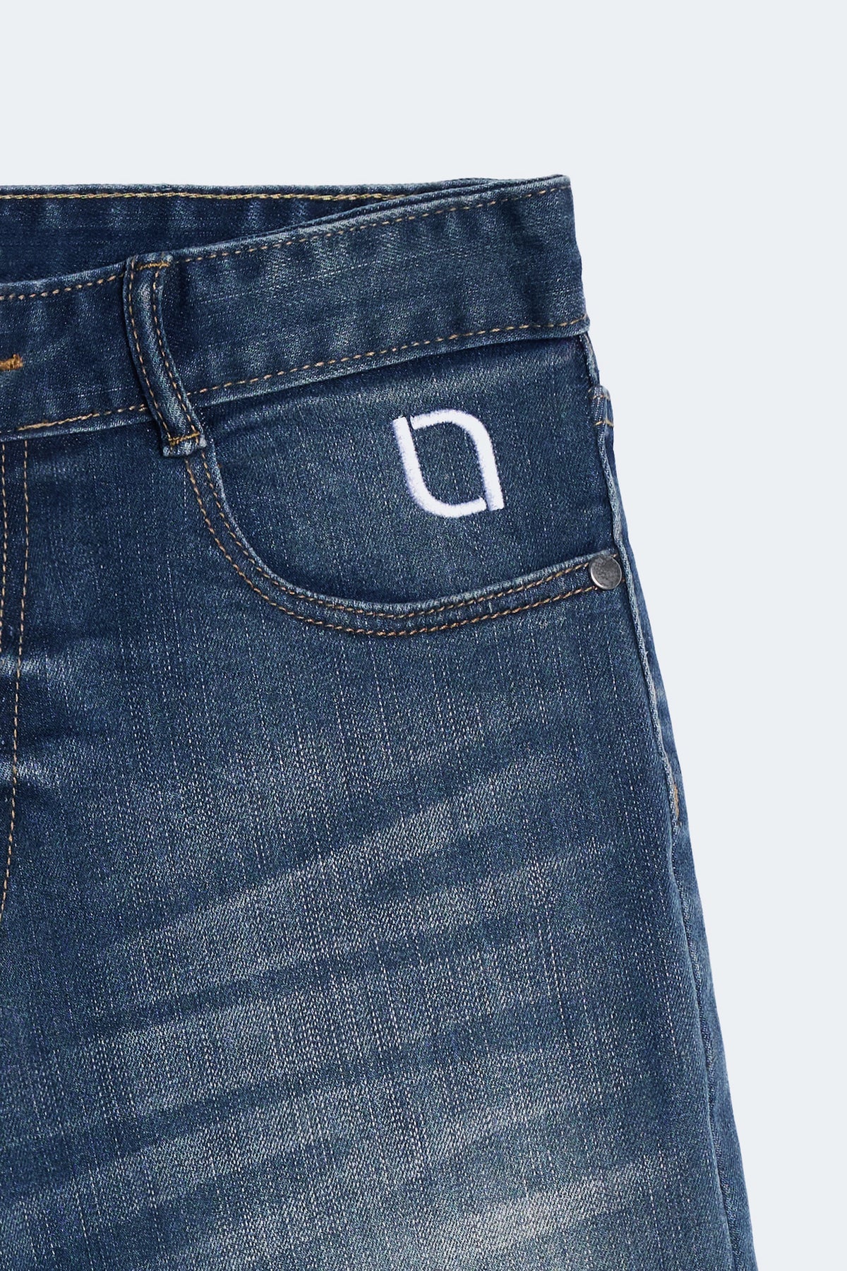 QUẦN JEANS WASH NAM LETREND - STRAIGHT - MEDIUM BLUE