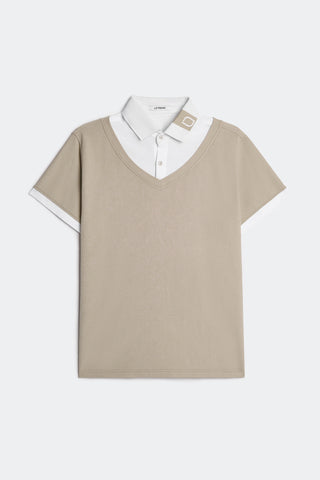 ÁO POLO NAM LETREND CỔ PHỐI - REGULAR FIT - BEIGE & WHITE