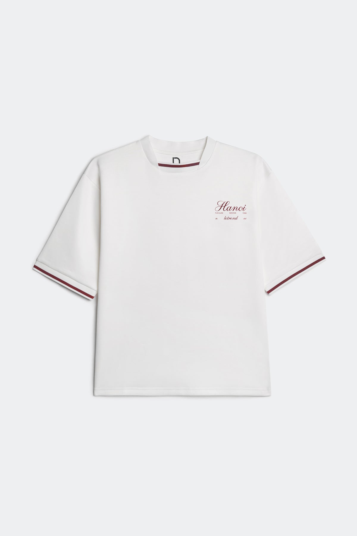 ÁO THUN NAM LETREND BASIC HÀ NỘI - BOXY - WHITE